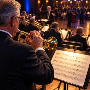 Big Band Trumpet Player Playing a Gig